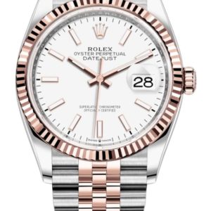 Rolex Datejust 36 Steel & Everose Gold White Dial Women’s Watch M126231-0017 36mm