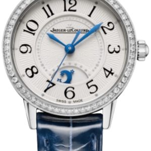 Jaeger LeCoultre Rendez-Vous Night & Day 29mm Automatic Silver Dial Diamond Bezel Blue Leather Strap Women’s Watch Q3468430 29mm