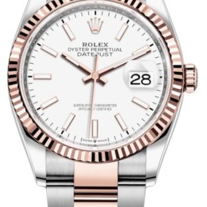Rolex Datejust 36 Steel & Everose Gold White Dial Women’s Watch M126231-0018 36mm