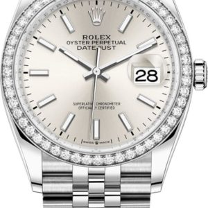 Rolex Datejust 36 White Gold & Diamonds Silver Dial Women’s Watch M126284RBR-0005 36mm