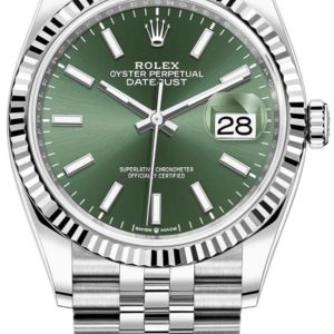 Rolex Datejust 36 Steel & White Gold Mint Green Dial Women’s Watch M126234-0051 36mm