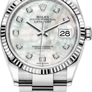 Rolex Datejust 36 Steel & White Gold Mother-of-Pearl Diamond Dial Women’s Watch M126234-0020 36mm