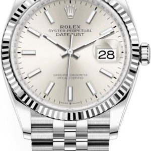 Rolex Datejust 36 Steel & White Gold Silver Dial Women’s Watch M126234-0013 36mm