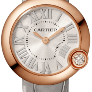 Cartier Ballon Blanc Silver Dial Leather Strap Women’s Watch WGBL0005 30mm