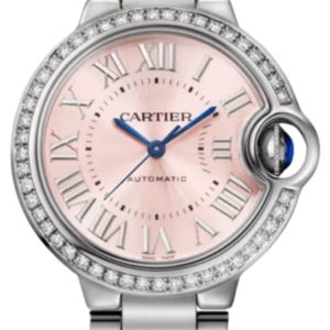 Cartier Ballon Bleu de Cartier Automatic Pink Dial Diamond Bezel Women’s Watch W4BB0037 33mm