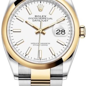 Rolex Datejust 36 Steel & Yellow Gold White Dial Women’s Watch M126203-0020 36mm