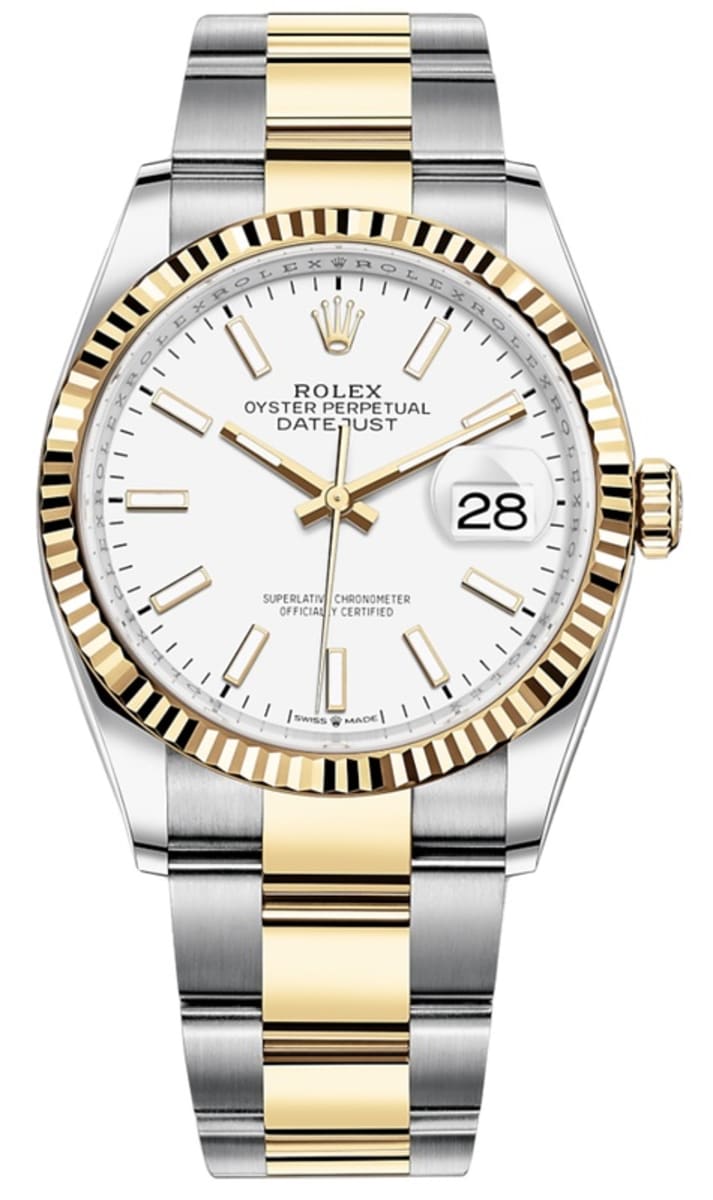 Rolex Datejust 36 Steel & Yellow Gold White Dial Women’s Watch M126233-0020 36mm