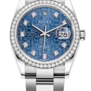 Rolex Datejust 36 Steel Blue Jubilee Diamond Dial Women’s Watch M126284RBR-0004 36mm