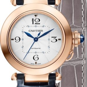 Cartier Pasha Silver Dial Leather Strap Women’s Watch WGPA0014 35mm