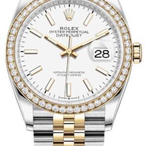 Rolex Datejust 36 Yellow Gold & Diamonds White Dial Women’s Watch M126283RBR-0005 36mm