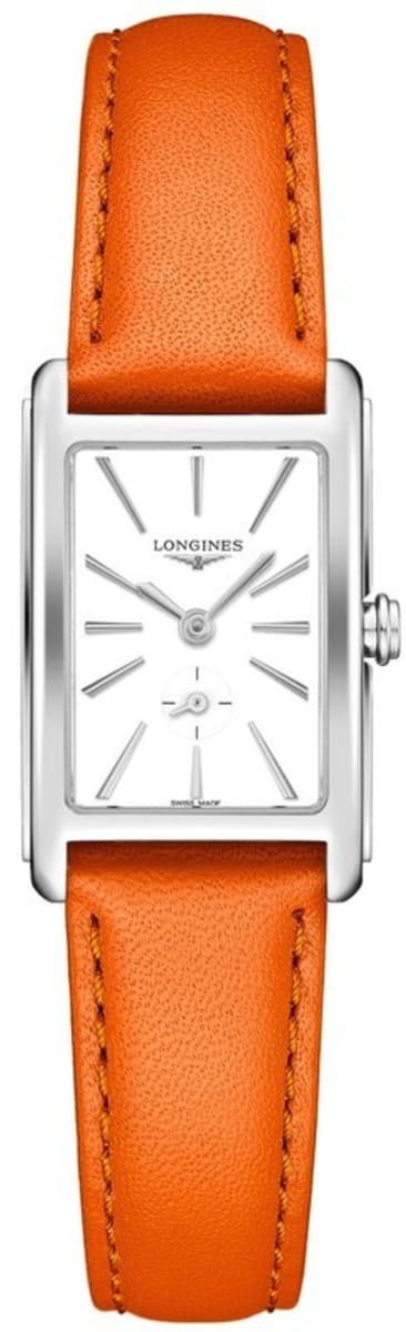 Longines DolceVita White Dial Orange Leather Strap Women’s Watch L5.255.4.11.8 32mm
