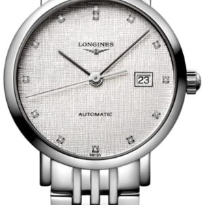 Longines Elegant Automatic Silver Diamond Dial Steel Women’s Watch L4.310.4.77.6 29mm