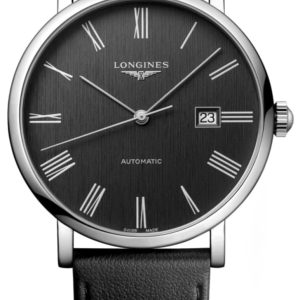 Longines Elegant Collection Grey Dial Leather Strap Men’s Watch L4.911.4.71.2 41mm