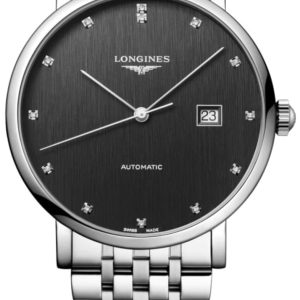 Longines Elegant Collection Grey Diamond Dial Steel Women’s Watch L4.911.4.78.6 41mm
