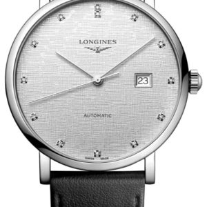 Longines Elegant Collection Silver Dial Leather Strap Women’s Watch L4.911.4.77.2 41mm