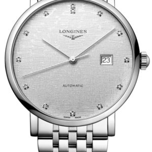 Longines Elegant Collection Silver Diamond Dial Steel Women’s Watch L4.911.4.77.6 41mm