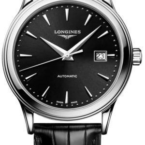 Longines Flagship Automatic Black Dial Leather Strap Men’s Watch L4.984.4.59.2 40mm