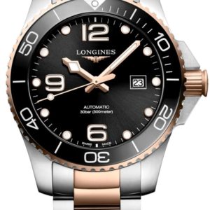Longines HydroConquest Automatic Black Dial Steel and Rose Gold PVD Men’s Watch L3.782.3.58.7 43mm