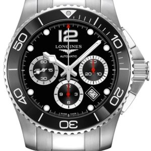 Longines HydroConquest Automatic Chronograph 43mm Black Dial Stainless Steel Men’s Watch L3.883.4.56.6 43mm