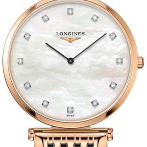 Longines La Grande Classique Quartz Mother of Pearl Diamond Dial Stainless Steel Men’s Watch L4.709.1.88.7 33mm