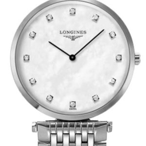 Longines La Grande Classique Quartz Mother of Pearl Diamond Dial Stainless Steel Women’s Watch L4.512.4.87.6 29mm
