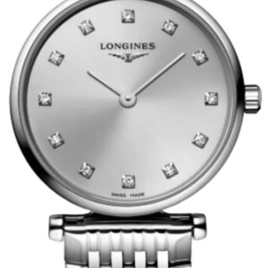 Longines La Grande Classique Quartz 24 mm Grey Diamond Dial Steel Women’s Watch L4.209.4.70.6 24mm