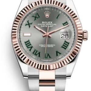 Rolex Datejust 41 Steel and Everose Gold Wimbledon Dial Oster Band Men’s Watch M126331-0015 41mm