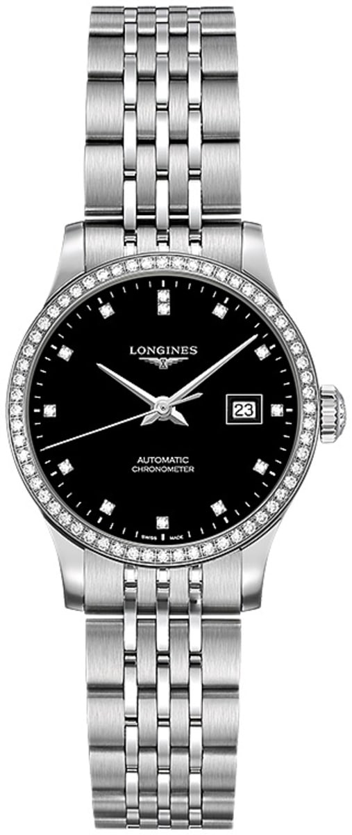 Longines Record Automatic Diamond Steel Women’s Watch L2.321.0.57.6 30mm