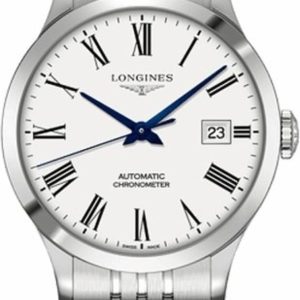 Longines Record White Dial Stainless Steel 38.50mm Men’s Watch L2.820.4.11.6 50mm