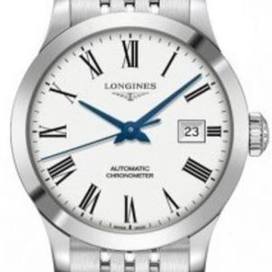 Longines Record White Dial Stainless Steel Women’s Watch L2.321.4.11.6 30mm