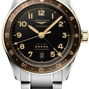 Longines Spirit Zulu Time Grey Dial Gold and Steel Men’s Watch L3.812.5.53.6 42mm