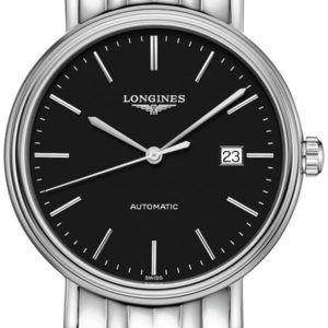 Longines Presence Automatic Black Dial Stainless Steel Men’s Watch L4.922.4.52.6 40mm