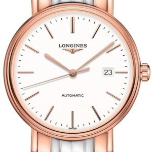 Longines Presence Automatic White Dial Stainless Steel and Rose Gold PVD Men’s Watch L4.922.1.12.7 40mm