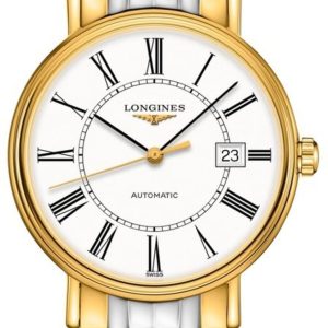 Longines Presence Automatic White Dial Stainless Steel and Yellow Gold PVD Men’s Watch L4.922.2.11.7 40mm