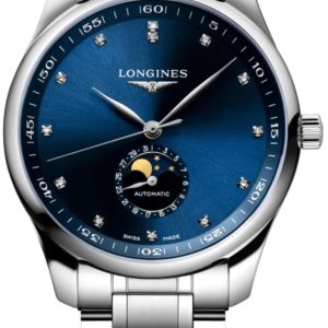Longines Master Collection Moonphase Blue Diamond Dial Steel Men’s Watch L2.919.4.97.6 42mm