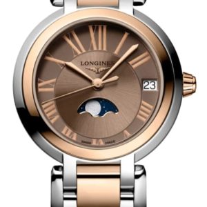 Longines Primaluna Automatic 26.5 Taupe Dial Steel and Rose Gold Women’s Watch L8.115.5.61.7 30.5mm
