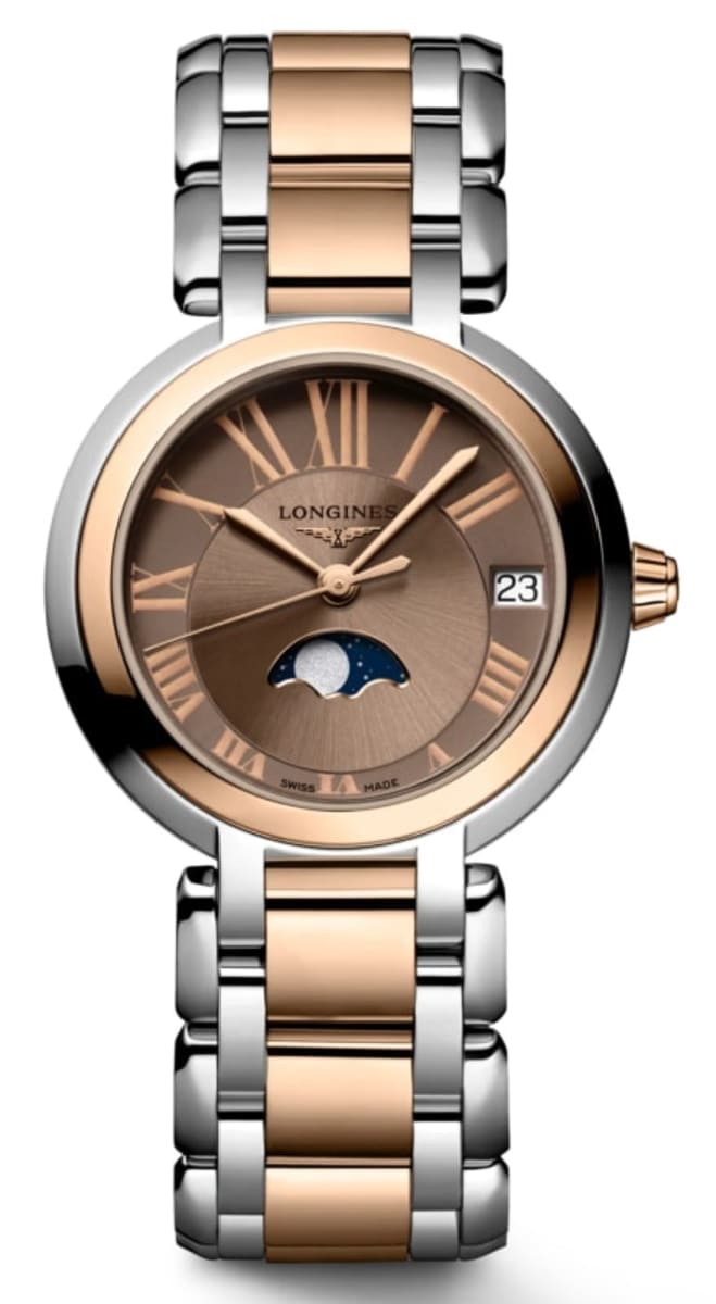 Longines Primaluna Automatic 26.5 Taupe Dial Steel and Rose Gold Women’s Watch L8.115.5.61.7 30.5mm