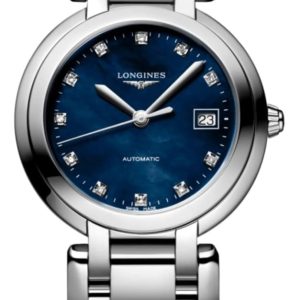 Longines Primaluna Blue Mother of Pearl Diamond Dial Steel Women’s Watch L8.113.4.98.6 30mm