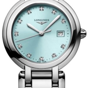 Longines Primaluna Quartz 30mm Blue Diamond Dial Steel Women’s Watch L8.122.4.90.6 30mm