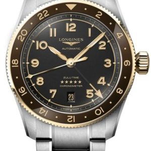 Longines Spirit Zulu Time Grey Dial Yellow Gold and Steel Men’s Watch L3.802.5.53.6 39mm