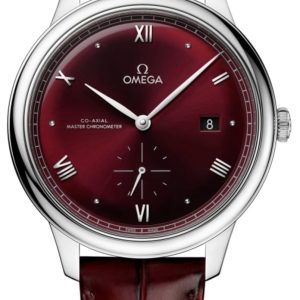 Omega De Ville Prestige Co-Axial Master Chronometer Small Seconds 41mm Burgundy Dial Leather Strap Men’s Watch 434.13.41.20.11.001 41mm