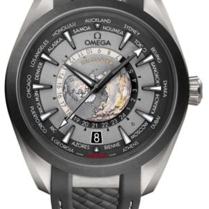 Omega Seamaster Aqua Terra 150m GMT Grey Dial Rubber Strap Men’s Watch 220.92.43.22.99.001 43mm
