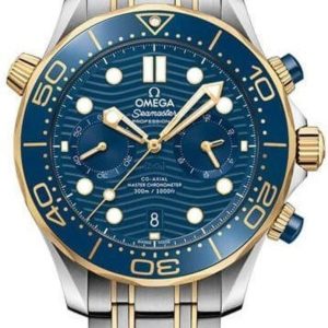 Omega Seamaster Diver 300M Chronograph Blue Dial Steel & Yellow Gold Men’s Watch 210.20.44.51.03.001 44mm