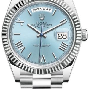 Rolex Day-Date 40 Platinum Ice-Blue Dial Men’s Watch M228236-0012 40mm