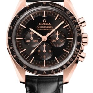 Omega Speedmaster Moonwatch Professional Manual Winding Chronograph Black Dial Black Leather Strap Rose Gold Men’s Watch 310.63.42.50.01.001 Luxury Edition 42mm