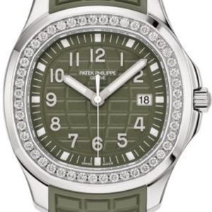 Patek Philippe Aquanaut Green Dial Diamond Composite Strap Women’s Watch 5267/200A-011 38.8mm
