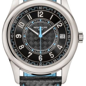 Patek Philippe Calatrava Automatic Black Dial White Gold Leather Strap Men’s Watch 6007G-011 40mm