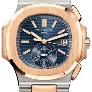 Patek Philippe Nautilus Blue Dial Rose Gold and Steel Men’s Watch 5980/1AR-001 40.5mm