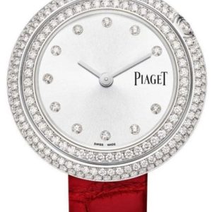 Piaget Possession Silver Diamond Dial Burgundy Leather Strap Women’s Watch G0A43095 34mm