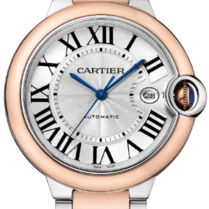 Cartier Ballon Bleu de Cartier Silver Dial 18kt Rose Gold & Steel Unisex Watch W2BB0034 42mm